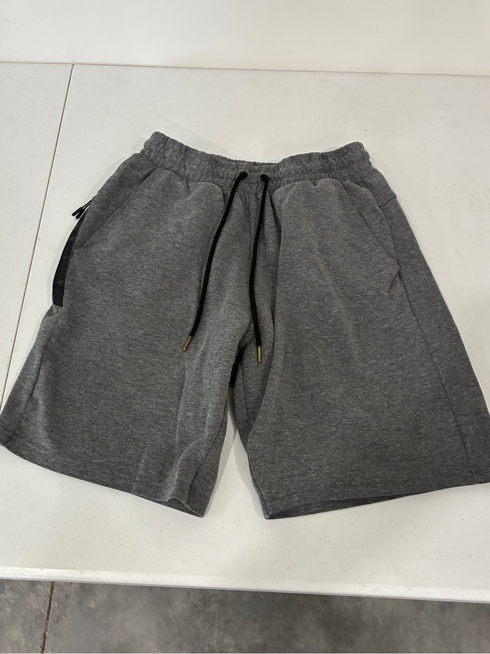 Members Mark Men Small Charcoal Heather Gray Everyday Active Sweat Shorts Zipper